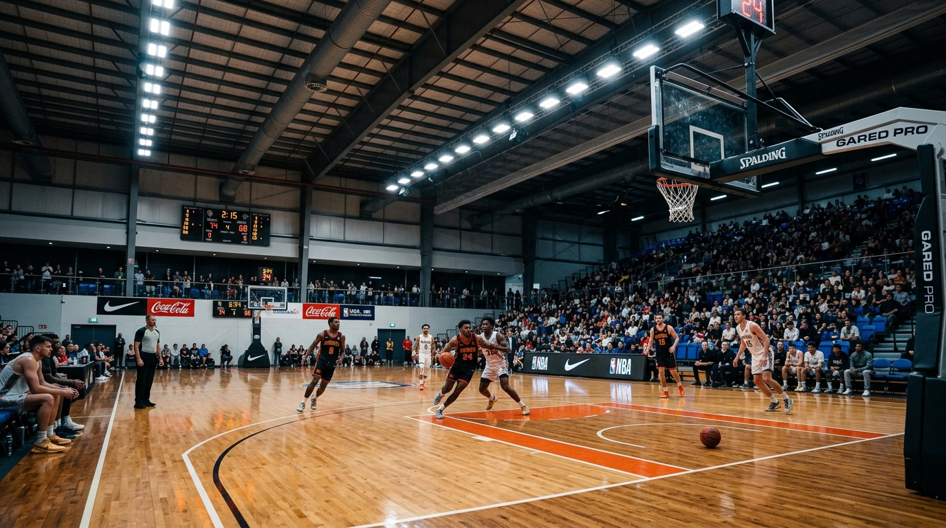 Cancha de Básquetbol Club Alas Argentinas en Córdoba con aros reglamentarios